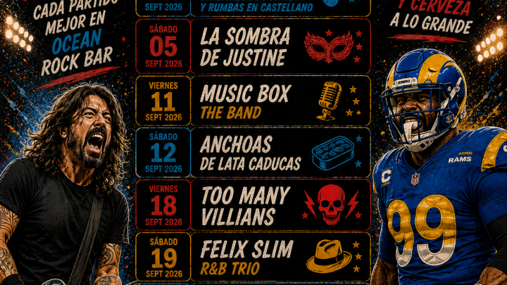 Ocean Rock Bar Vigo encara septiembre con una nueva programación de conciertos en Churruca 12, combinando ocho citas de música en directo con sesiones de DJ y el inicio de una nueva temporada de la NFL.